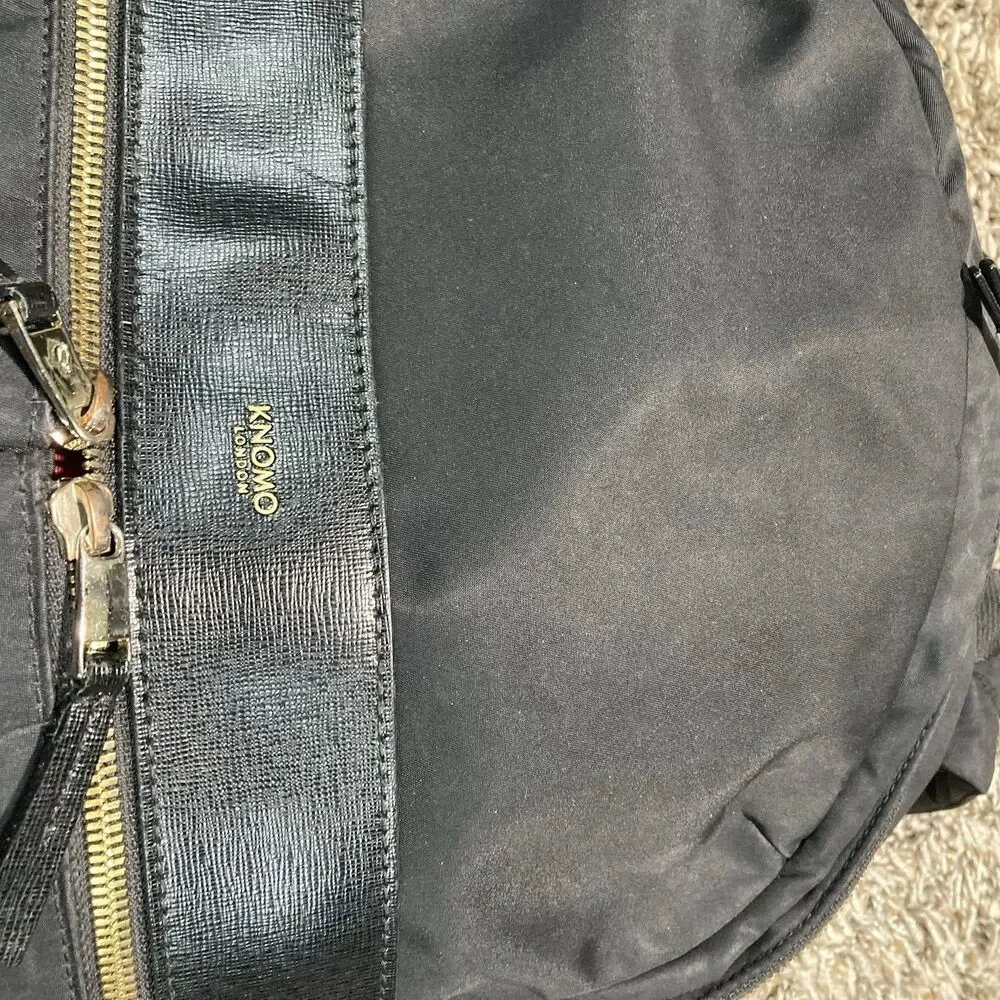 Knomo Black Mini Shoulder Straps Backpack Bag water resistant nylon padded